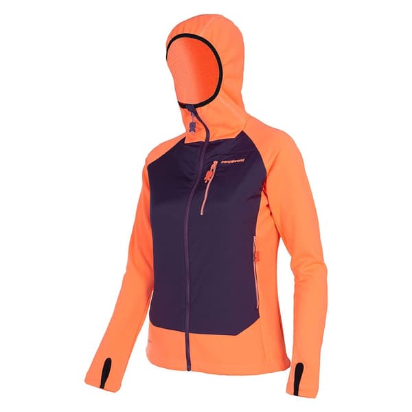 Trangoworld Trx2 Hybrid Lt Pro Fleecejakke Med Hætte Orange,Lilla XS Kvinde