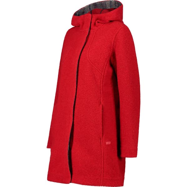 Cmp Coat Fix Hood 32m2286 Jakke Rød 2XS Kvinde