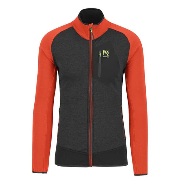 Karpos Odle Fleecejakke Med Fuld Lynlås Orange,Sort 2XL Mand