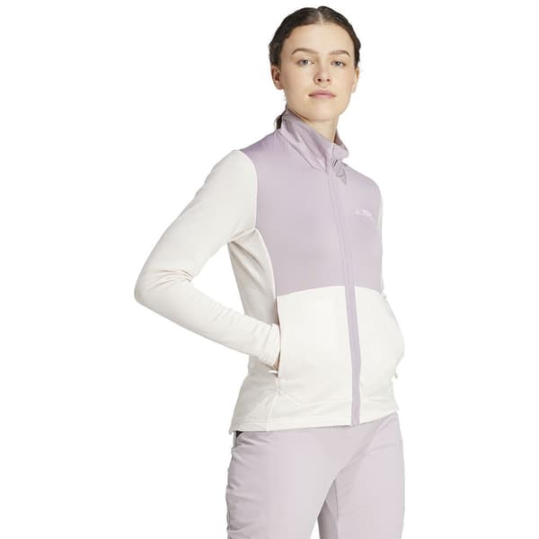 Adidas Terrex Multi Light Fleecejakke Med Fuld Lynlås Hvid,Grå S Kvinde