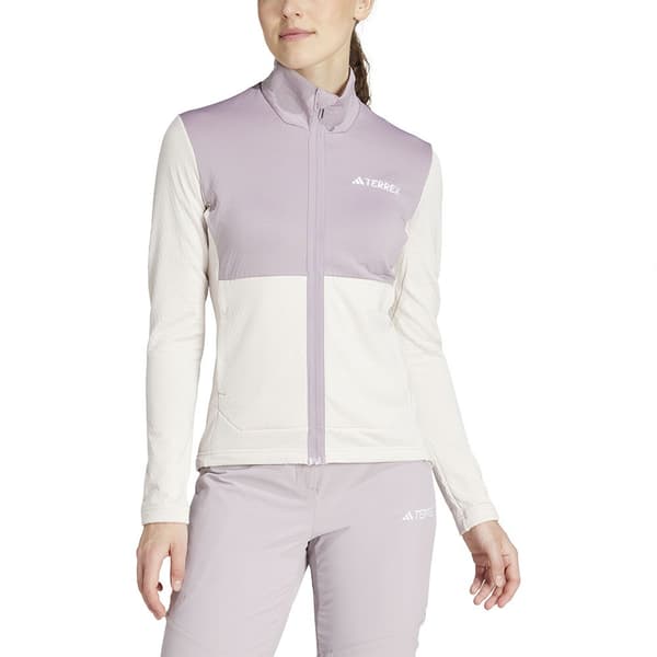 Adidas Terrex Multi Light Fleecejakke Med Fuld Lynlås Hvid,Grå S Kvinde