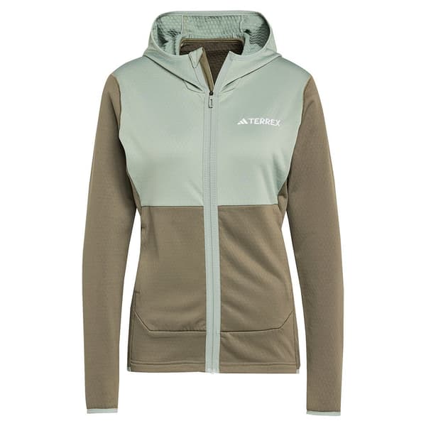 Adidas Terrex Xperior Light Fleecejakke Med Fuld Lynlås Grøn M Kvinde