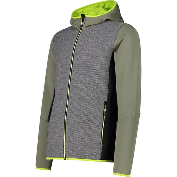 Cmp Fix Hood 32m2257 Fleecejakke Med Hætte Grøn,Grå S Mand