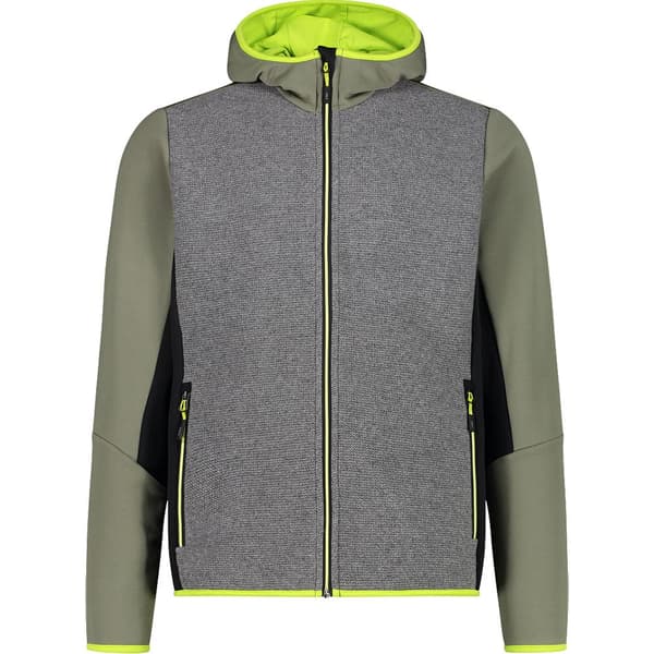 Cmp Fix Hood 32m2257 Fleecejakke Med Hætte Grøn,Grå S Mand