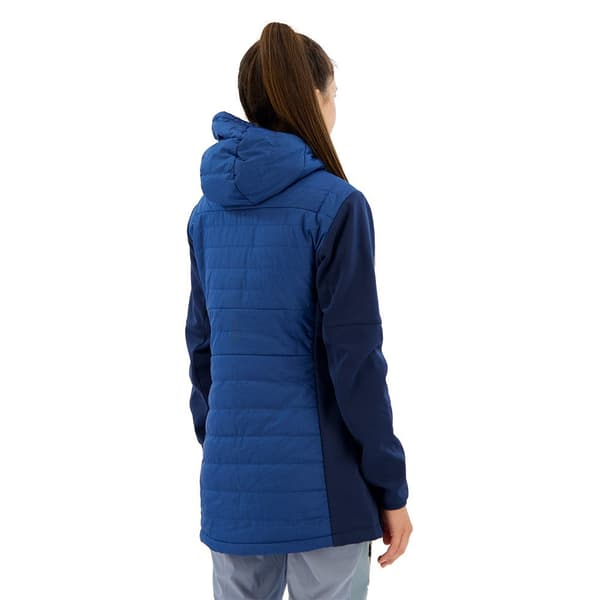 Vaude Skomer Hybrid Parka Fleecejacka Med Huva Blå 36 Kvinna