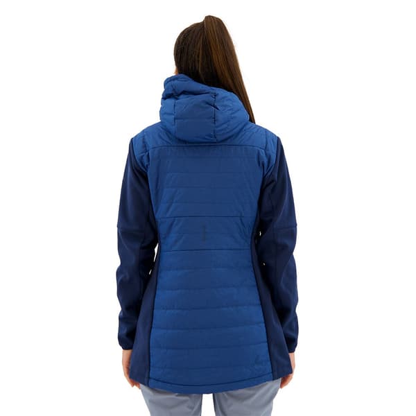 Vaude Skomer Hybrid Parka Fleecejacka Med Huva Blå 38 Kvinna
