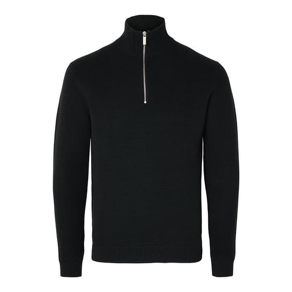 Selected Dane Halv Lynlås Sweater Sort L Mand