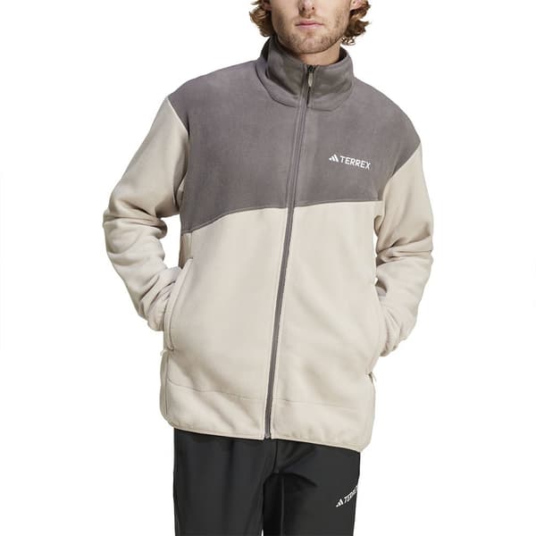 Adidas Terrex Multi Fleecejakke Med Fuld Lynlås Beige M Mand