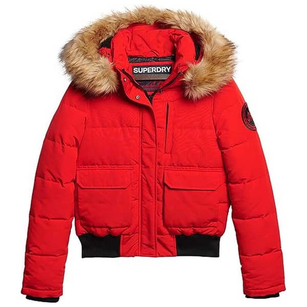 Superdry Everest Bomber Puffjacka Röd M Kvinna
