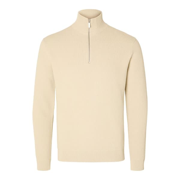 Selected Dane Halv Dragkedja Tröja Beige L Man