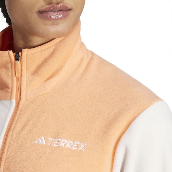 Adidas Terrex Multi Fleecejakke Med Fuld Lynlås Hvid,Orange S Kvinde