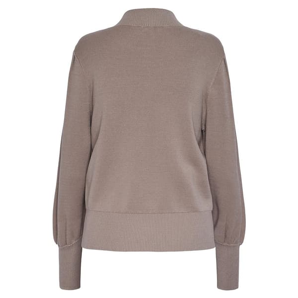 Yas Fonny Striktrøje Med Høj Hals Beige M Kvinde