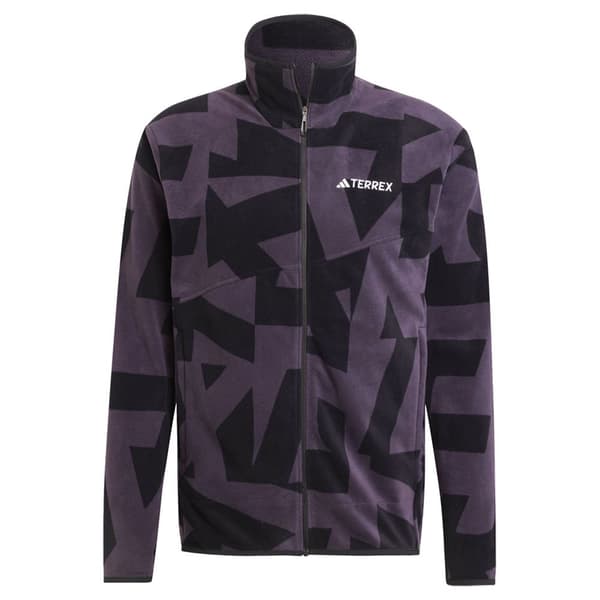 Adidas Terrex Multi Trykt Fleecejakke Med Fuld Lynlås Sort,Grå 3XL Mand
