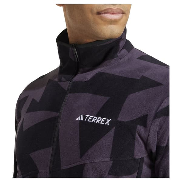 Adidas Terrex Multi Trykt Fleecejakke Med Fuld Lynlås Sort,Grå 3XL Mand