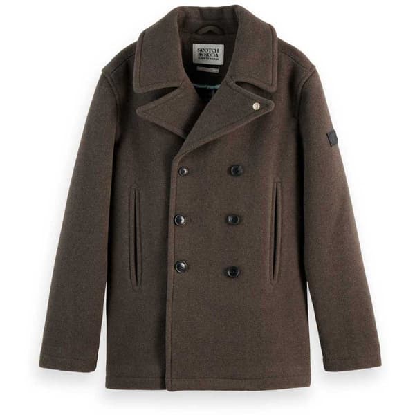 Scotch & Soda Wool Blend Peacoat Jakke  L Mand