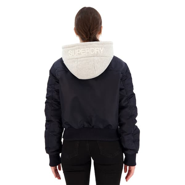 Superdry W5011654a Bomberjacka Blå M Kvinna