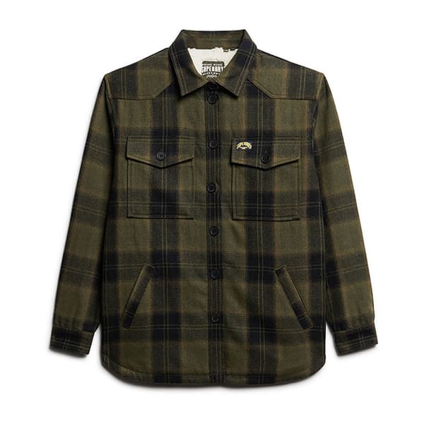 Superdry Borg Check övertröja Brun M Kvinna