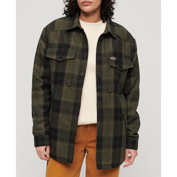 Superdry Borg Check övertröja Brun M Kvinna