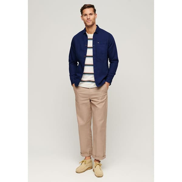 Superdry Merchant Linen Blend Overtrøje Blå 2XL Mand