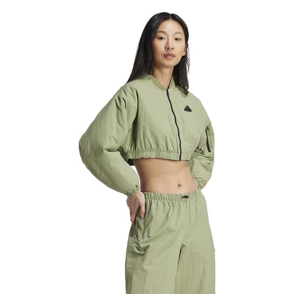 Adidas City Escape Padded Bomberjacka Grönt S Kvinna