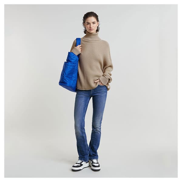G-star D25753-d496 Tröja Med Hög Krage Beige S Kvinna