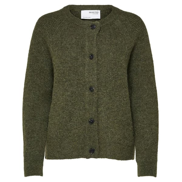 Selected Lulu Short Cardigan Grøn S Kvinde
