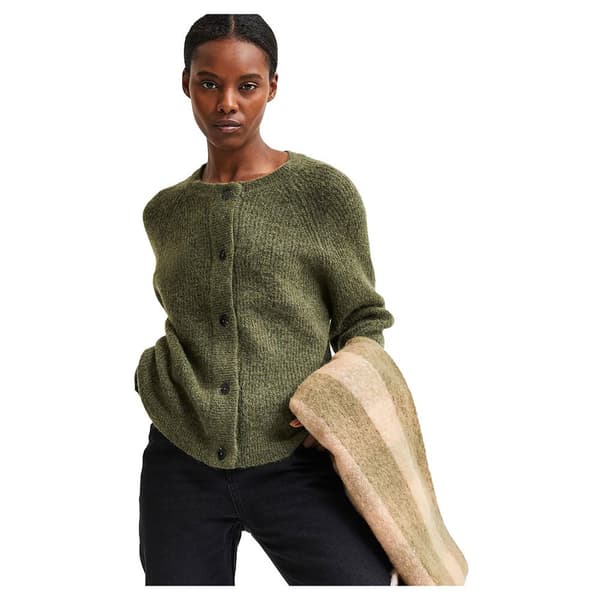 Selected Lulu Short Cardigan Grøn S Kvinde