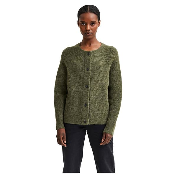Selected Lulu Short Cardigan Grøn S Kvinde