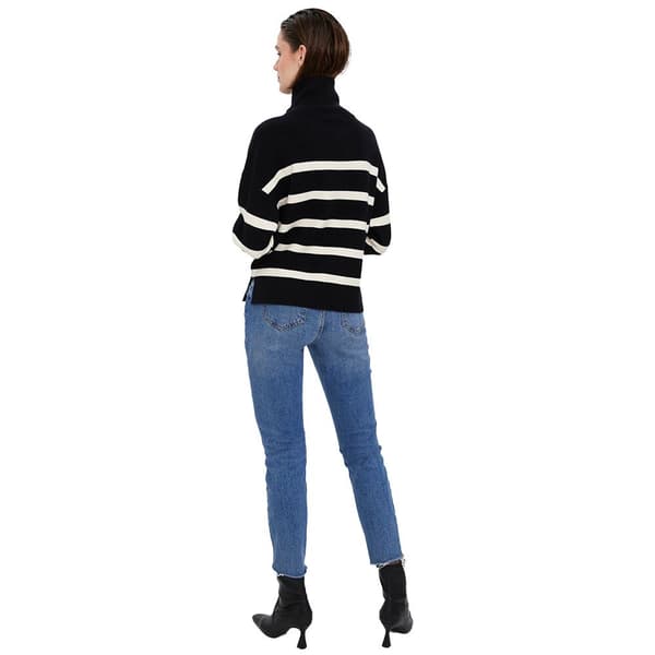 Vero Moda Saba Stripe Halv Dragkedja Tröja Svart XL Kvinna