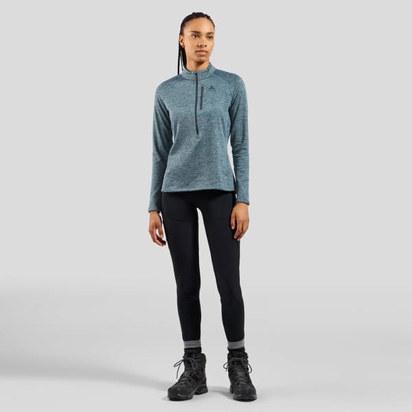 Odlo Tencia Fleece Med Halv Dragkedja Blå M Kvinna