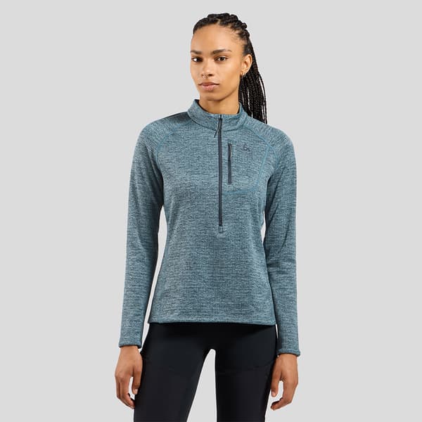Odlo Tencia Fleece Med Halv Dragkedja Blå M Kvinna