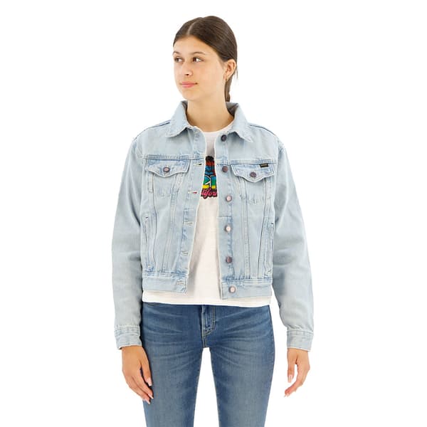 Superdry Embroidered Trucker Jeansjacka Blå S Kvinna