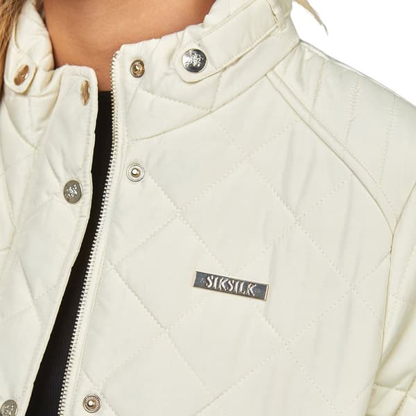 Siksilk Belted Quilted Takki Beige S Nainen