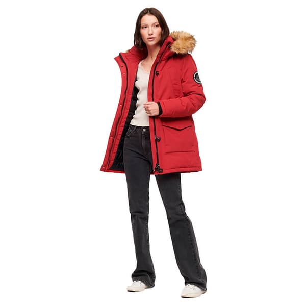 Superdry Everest Faux Fur Parka Röd XS Kvinna