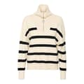 Miniatyrbillede 3 af 5: Vero Moda Saba Stripe Halv Lynlås Sweater Beige XS Kvinde