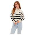 Miniatyrbillede 1 af 5: Vero Moda Saba Stripe Halv Lynlås Sweater Beige XS Kvinde