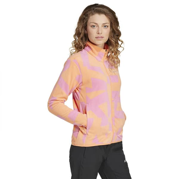 Adidas Terrex Multi Printed Vetoketjullinen Fleecetakki Valkoinen,Pinkki M Nainen