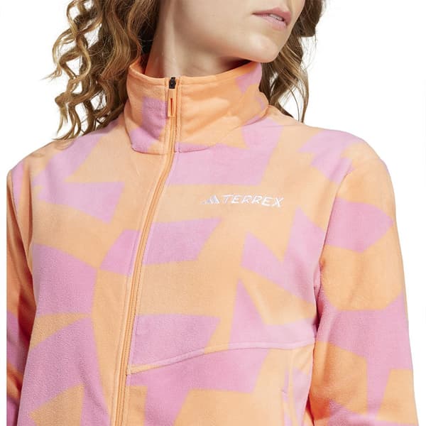 Adidas Terrex Multi Printed Vetoketjullinen Fleecetakki Valkoinen,Pinkki M Nainen