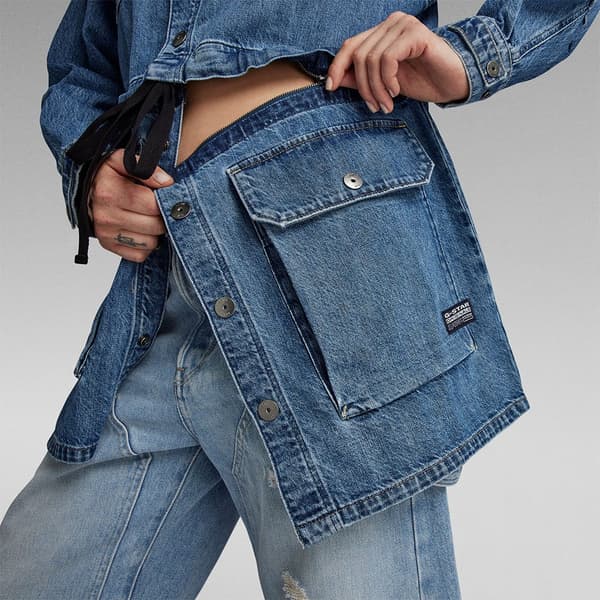 G-star Modular Utility Denimjakke Blå M Kvinde