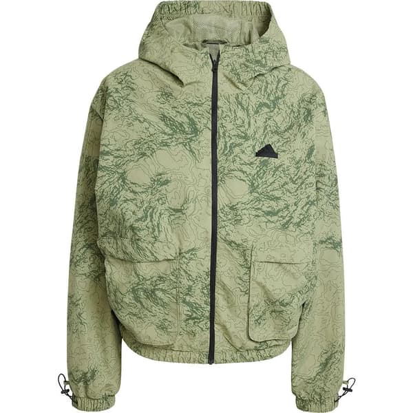 Adidas City Escape Woven Windbreaker Jacka Grönt M Kvinna