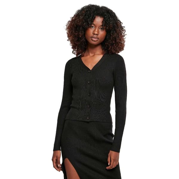 Urban Classics Knit Cardigan Sort 3XL Kvinde
