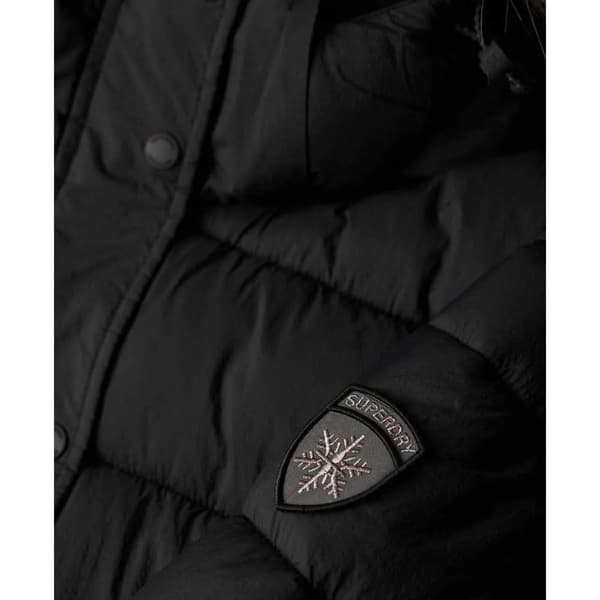 Superdry Faux Fur Puffjacka Svart L Kvinna