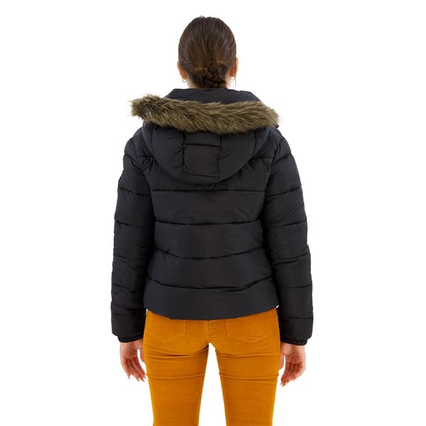 Superdry Faux Fur Puffjacka Svart L Kvinna
