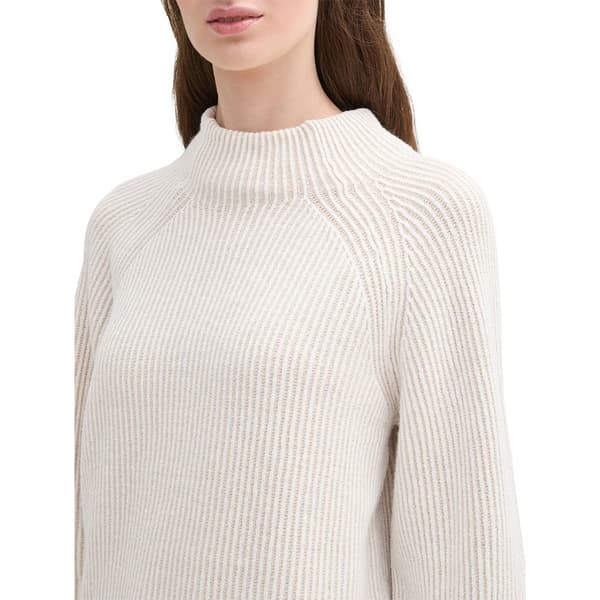 Tom Tailor Knit Plated Rib Tröja Beige M Kvinna