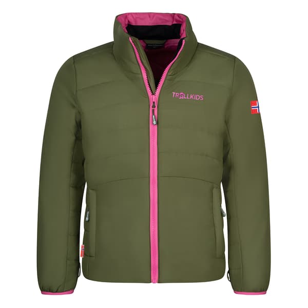 Trollkids Skanden Jakke Grøn,Rosa 140 cm Dreng
