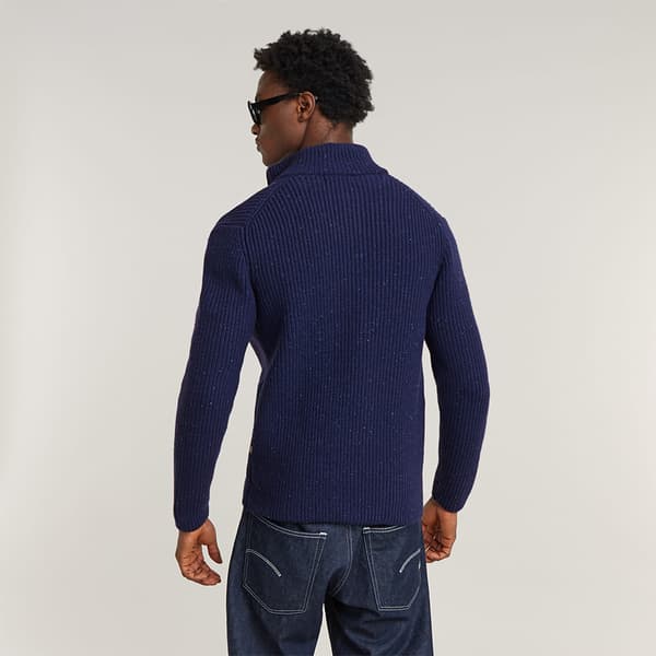 G-star Double Collar Pulloveri Vetoketjulla Sininen M Mies