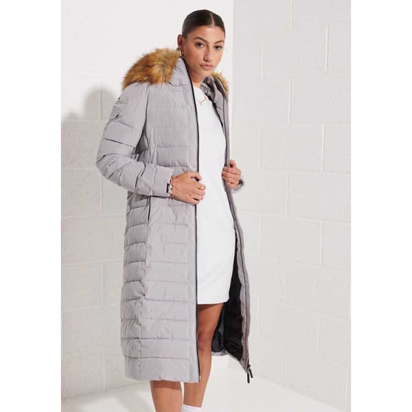 Superdry New Arctic Long Puffer Jacka Beige XS Kvinna