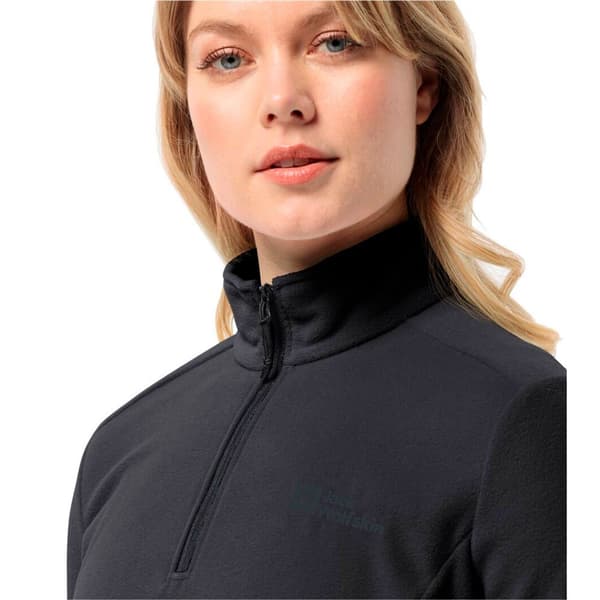 Jack Wolfskin Taunus Fleecejakke Med Halv Lynlås Sort M Kvinde