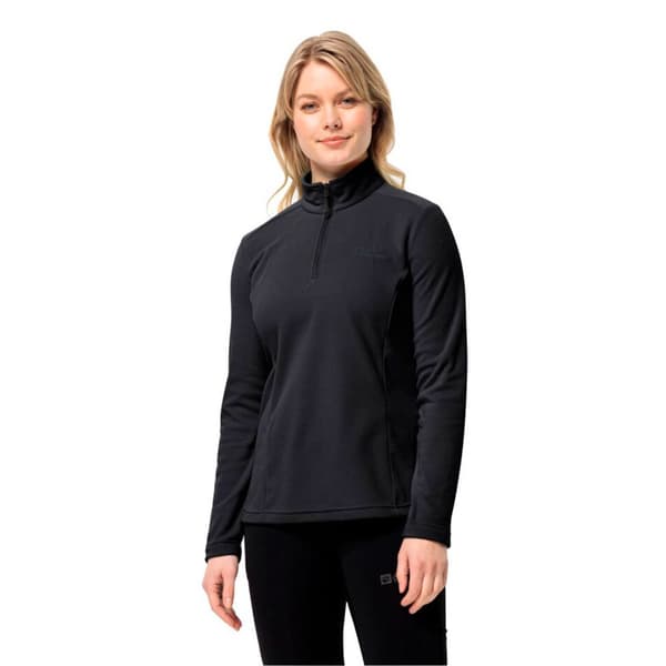 Jack Wolfskin Taunus Fleecejakke Med Halv Lynlås Sort M Kvinde