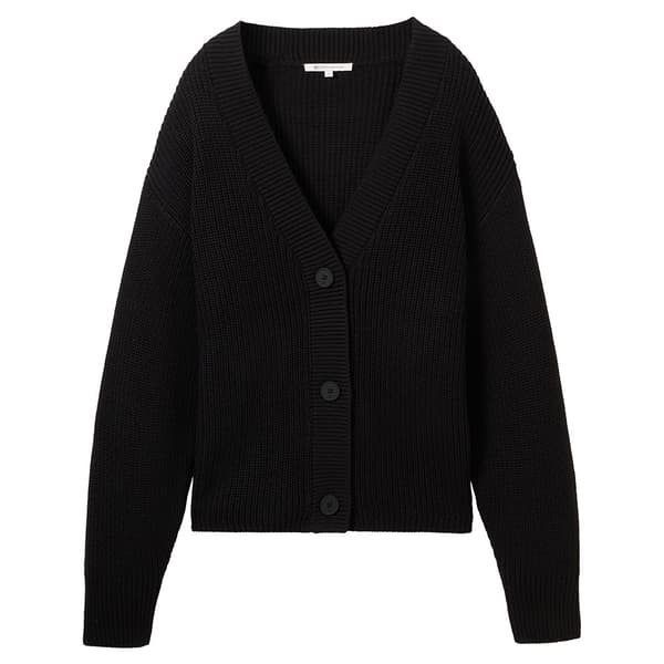 Tom Tailor V Neck Cardigan Sort XS Kvinde